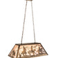 Meyda Lighting Rustlers 33" 6-Light Antique Copper Island Pendant Light With Silver Mica Shade Glass