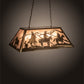 Meyda Lighting Rustlers 33" 6-Light Antique Copper Island Pendant Light With Silver Mica Shade Glass