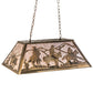 Meyda Lighting Rustlers 33" 6-Light Antique Copper Island Pendant Light With Silver Mica Shade Glass