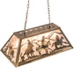 Meyda Lighting Rustlers 33" 6-Light Antique Copper Island Pendant Light With Silver Mica Shade Glass