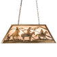 Meyda Lighting Rustlers 33" 6-Light Antique Copper Island Pendant Light With Silver Mica Shade Glass