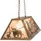 Meyda Lighting Rustlers 33" 6-Light Antique Copper Island Pendant Light With Silver Mica Shade Glass