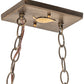 Meyda Lighting Rustlers 33" 6-Light Antique Copper Island Pendant Light With Silver Mica Shade Glass