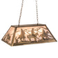 Meyda Lighting Rustlers 33" 6-Light Antique Copper Island Pendant Light With Silver Mica Shade Glass