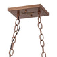 Meyda Lighting Rustlers 33" 6-Light Metallic Bronze Island Pendant Light With Amber Mica Shade Glass