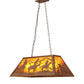 Meyda Lighting Rustlers 33" 6-Light Metallic Bronze Island Pendant Light With Amber Mica Shade Glass