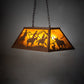 Meyda Lighting Rustlers 33" 6-Light Metallic Bronze Island Pendant Light With Amber Mica Shade Glass