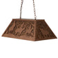 Meyda Lighting Rustlers 33" 6-Light Metallic Bronze Island Pendant Light With Amber Mica Shade Glass