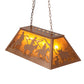 Meyda Lighting Rustlers 33" 6-Light Metallic Bronze Island Pendant Light With Amber Mica Shade Glass