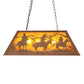 Meyda Lighting Rustlers 33" 6-Light Metallic Bronze Island Pendant Light With Amber Mica Shade Glass