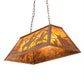 Meyda Lighting Rustlers 33" 6-Light Metallic Bronze Island Pendant Light With Amber Mica Shade Glass