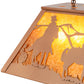 Meyda Lighting Rustlers 33" 6-Light Metallic Bronze Island Pendant Light With Amber Mica Shade Glass