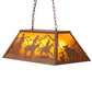 Meyda Lighting Rustlers 33" 6-Light Metallic Bronze Island Pendant Light With Amber Mica Shade Glass