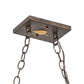 Meyda Lighting Rustlers 48" 6-Light Antique Copper Island Pendant Light With Amber Mica Shade Glass