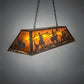 Meyda Lighting Rustlers 48" 6-Light Antique Copper Island Pendant Light With Amber Mica Shade Glass
