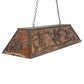 Meyda Lighting Rustlers 48" 6-Light Antique Copper Island Pendant Light With Amber Mica Shade Glass