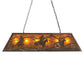 Meyda Lighting Rustlers 48" 6-Light Antique Copper Island Pendant Light With Amber Mica Shade Glass