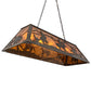 Meyda Lighting Rustlers 48" 6-Light Antique Copper Island Pendant Light With Amber Mica Shade Glass