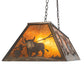 Meyda Lighting Rustlers 48" 6-Light Antique Copper Island Pendant Light With Amber Mica Shade Glass