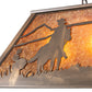 Meyda Lighting Rustlers 48" 6-Light Antique Copper Island Pendant Light With Amber Mica Shade Glass