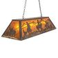 Meyda Lighting Rustlers 48" 6-Light Antique Copper Island Pendant Light With Amber Mica Shade Glass