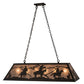 Meyda Lighting Rustlers 48" 6-Light Timeless Bronze Island Pendant Light With Silver Mica Shade Glass