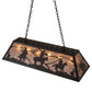 Meyda Lighting Rustlers 48" 6-Light Timeless Bronze Island Pendant Light With Silver Mica Shade Glass