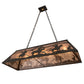 Meyda Lighting Rustlers 48" 6-Light Timeless Bronze Island Pendant Light With Silver Mica Shade Glass