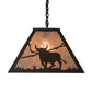Meyda Lighting Rustlers 48" 6-Light Timeless Bronze Island Pendant Light With Silver Mica Shade Glass