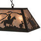 Meyda Lighting Rustlers 48" 6-Light Timeless Bronze Island Pendant Light With Silver Mica Shade Glass