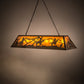 Meyda Lighting Rustlers 60" 9-Light Antique Copper Island Pendant Light With Amber Mica Shade Glass