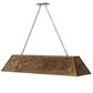 Meyda Lighting Rustlers 60" 9-Light Antique Copper Island Pendant Light With Amber Mica Shade Glass