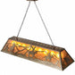 Meyda Lighting Rustlers 60" 9-Light Antique Copper Island Pendant Light With Amber Mica Shade Glass
