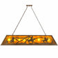 Meyda Lighting Rustlers 60" 9-Light Antique Copper Island Pendant Light With Amber Mica Shade Glass