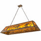 Meyda Lighting Rustlers 60" 9-Light Antique Copper Island Pendant Light With Amber Mica Shade Glass
