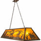 Meyda Lighting Rustlers 60" 9-Light Antique Copper Island Pendant Light With Amber Mica Shade Glass