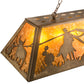 Meyda Lighting Rustlers 60" 9-Light Antique Copper Island Pendant Light With Amber Mica Shade Glass
