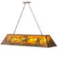 Meyda Lighting Rustlers 60" 9-Light Antique Copper Island Pendant Light With Amber Mica Shade Glass