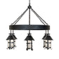 Meyda Lighting Rutland 50" 6-Light Textured Black Chandelier With Clear Seeded Shade Glass