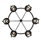 Meyda Lighting Rutland 50" 6-Light Textured Black Chandelier With Clear Seeded Shade Glass