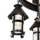 Meyda Lighting Rutland 50" 6-Light Textured Black Chandelier With Clear Seeded Shade Glass