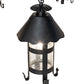 Meyda Lighting Rutland 66" 6-Light Textured Black Chandelier With Clear Seeded Shade Glass