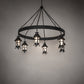 Meyda Lighting Rutland 66" 6-Light Textured Black Chandelier With Clear Seeded Shade Glass