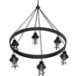 Meyda Lighting Rutland 66" 6-Light Textured Black Chandelier With Clear Seeded Shade Glass
