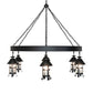 Meyda Lighting Rutland 66" 6-Light Textured Black Chandelier With Clear Seeded Shade Glass