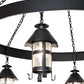 Meyda Lighting Rutland 66" 6-Light Textured Black Chandelier With Clear Seeded Shade Glass