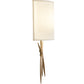 Meyda Lighting Saber 11" Champagne Silver Metallic Wall Sconce With White Eggshell Textrene Shade