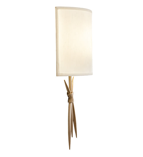 Meyda Lighting Saber 11" Champagne Silver Metallic Wall Sconce With White Eggshell Textrene Shade