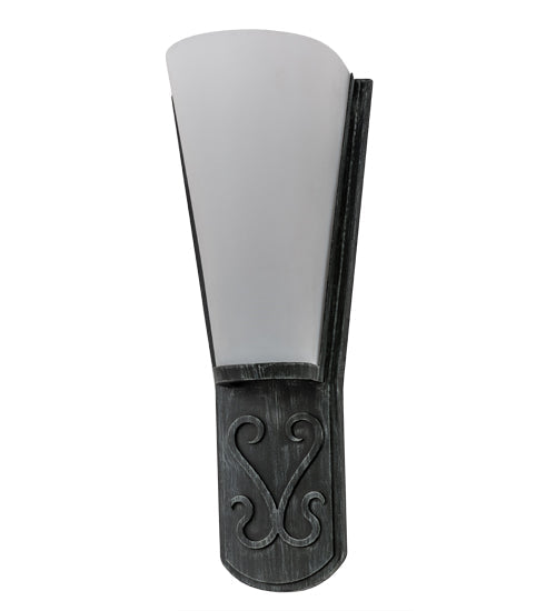 Meyda Lighting Sabia 7" Antique Iron Gate Wall Sconce With Statuario Idalight Shade
