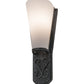 Meyda Lighting Sabia 7" Antique Iron Gate Wall Sconce With Statuario Idalight Shade